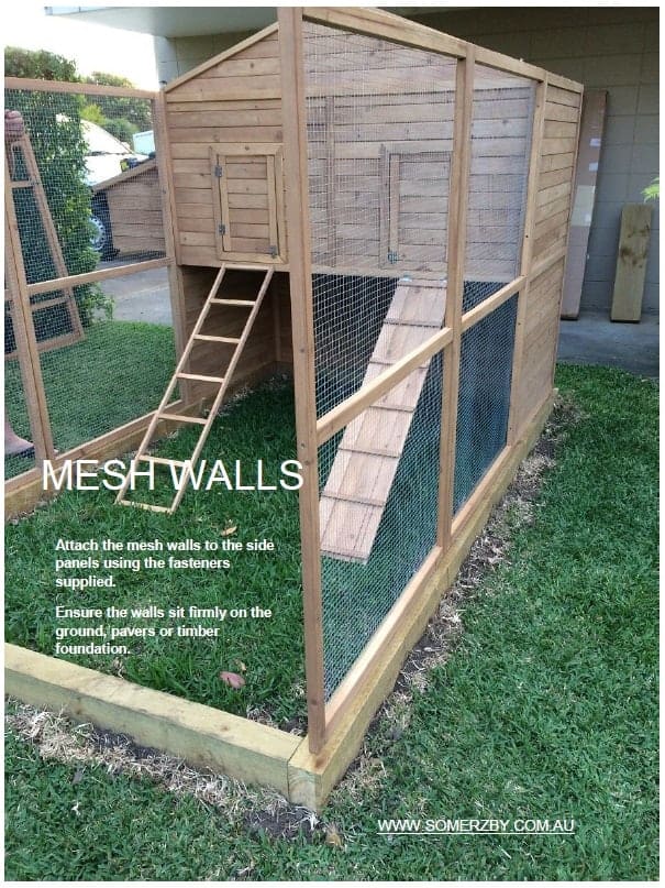 Putting up the Mesh Walls for the Chicken Coop