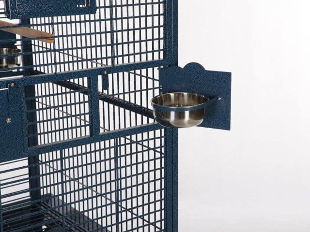 food bowls on bird cage