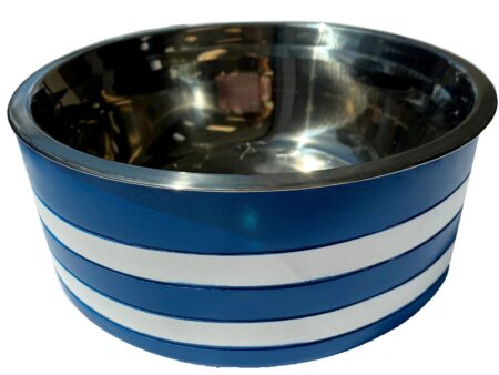 Bowl - blue and white stripes