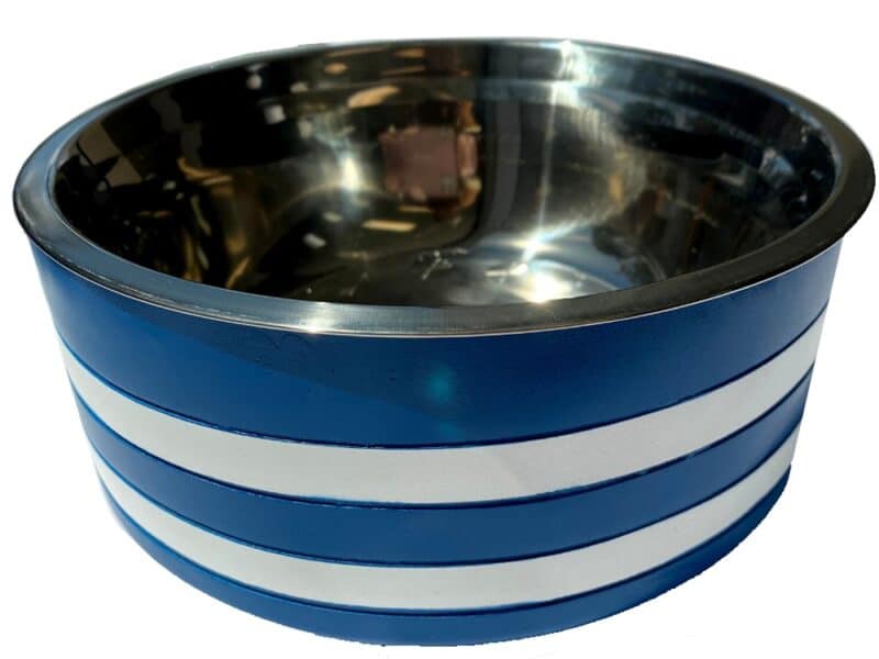 Bowl - blue and white stripes