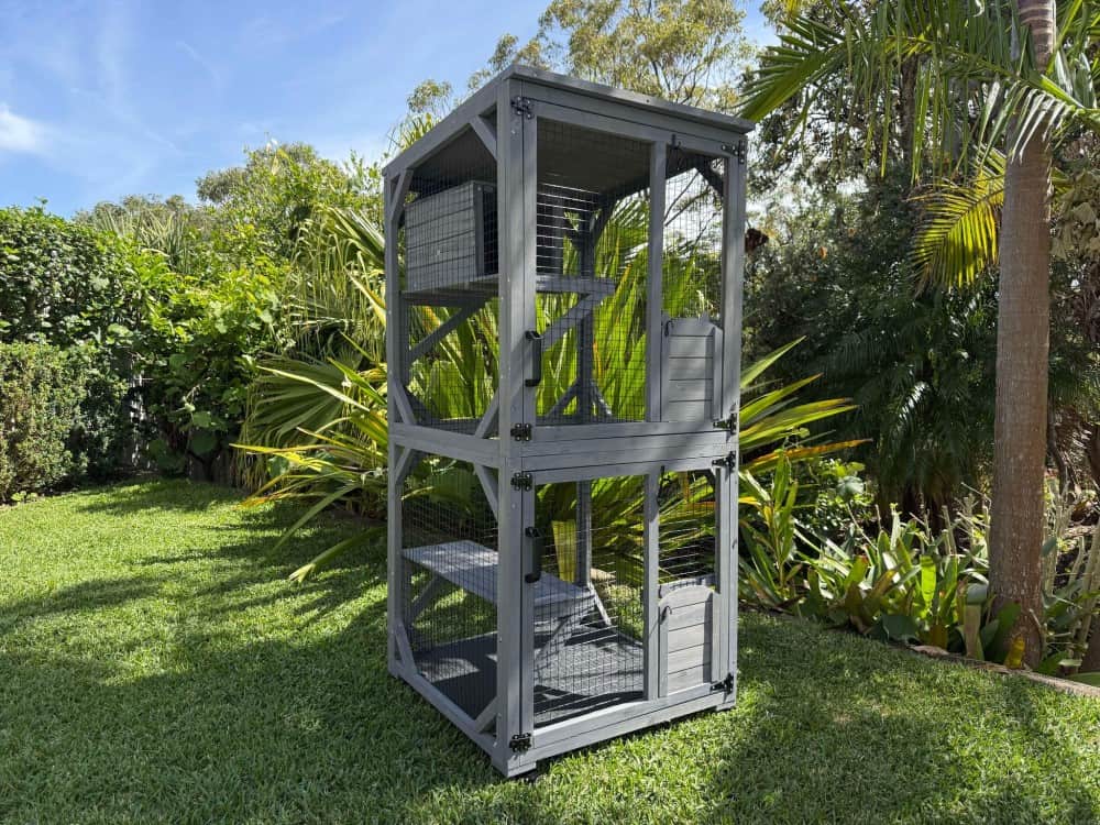Grey Tower Portable Cat House - Outdoors